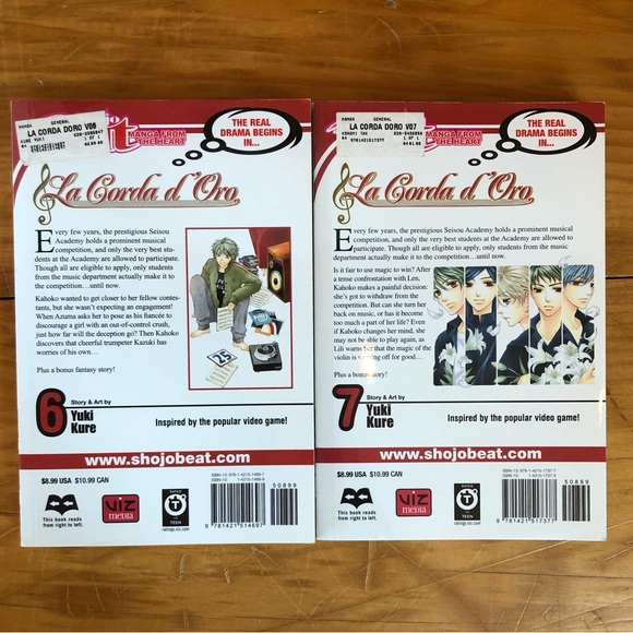La Corda d’Oro Manga Volume 1, 2, 5, 6, 7, 8, & 9 Yuki Kure Shojo Music School - Picture 7 of 9